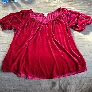 Sundance Red Velvet Blouse marked down